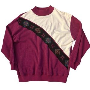 Vintage Pink and White Sweater